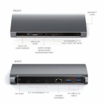 Satechi USB-C Docking Station με 4K PD Ethernet και συνδεση 2 Οθονών Γκρι (ST-UCT4DM)