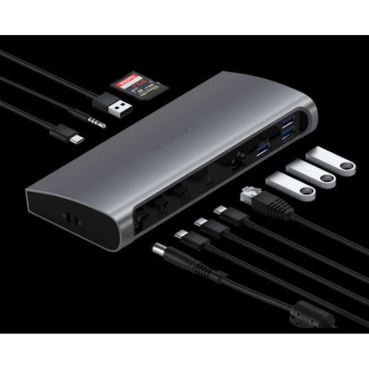 Satechi USB-C Docking Station με 4K PD Ethernet και συνδεση 2 Οθονών Γκρι (ST-UCT4DM)