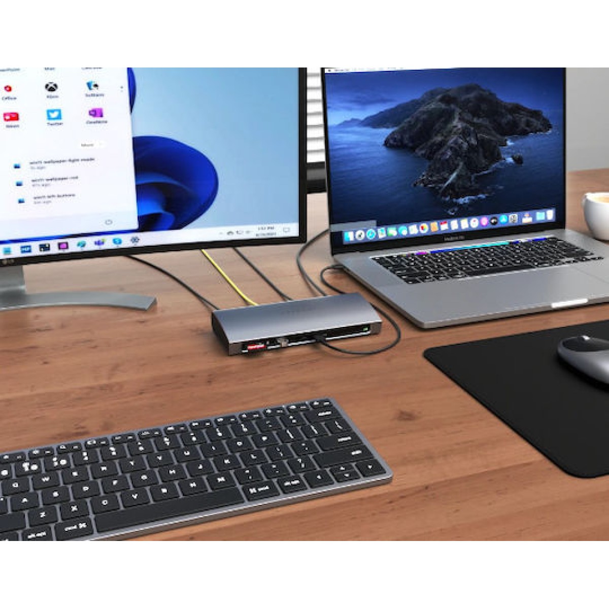 Satechi USB-C Docking Station με 4K PD Ethernet και συνδεση 2 Οθονών Γκρι (ST-UCT4DM)