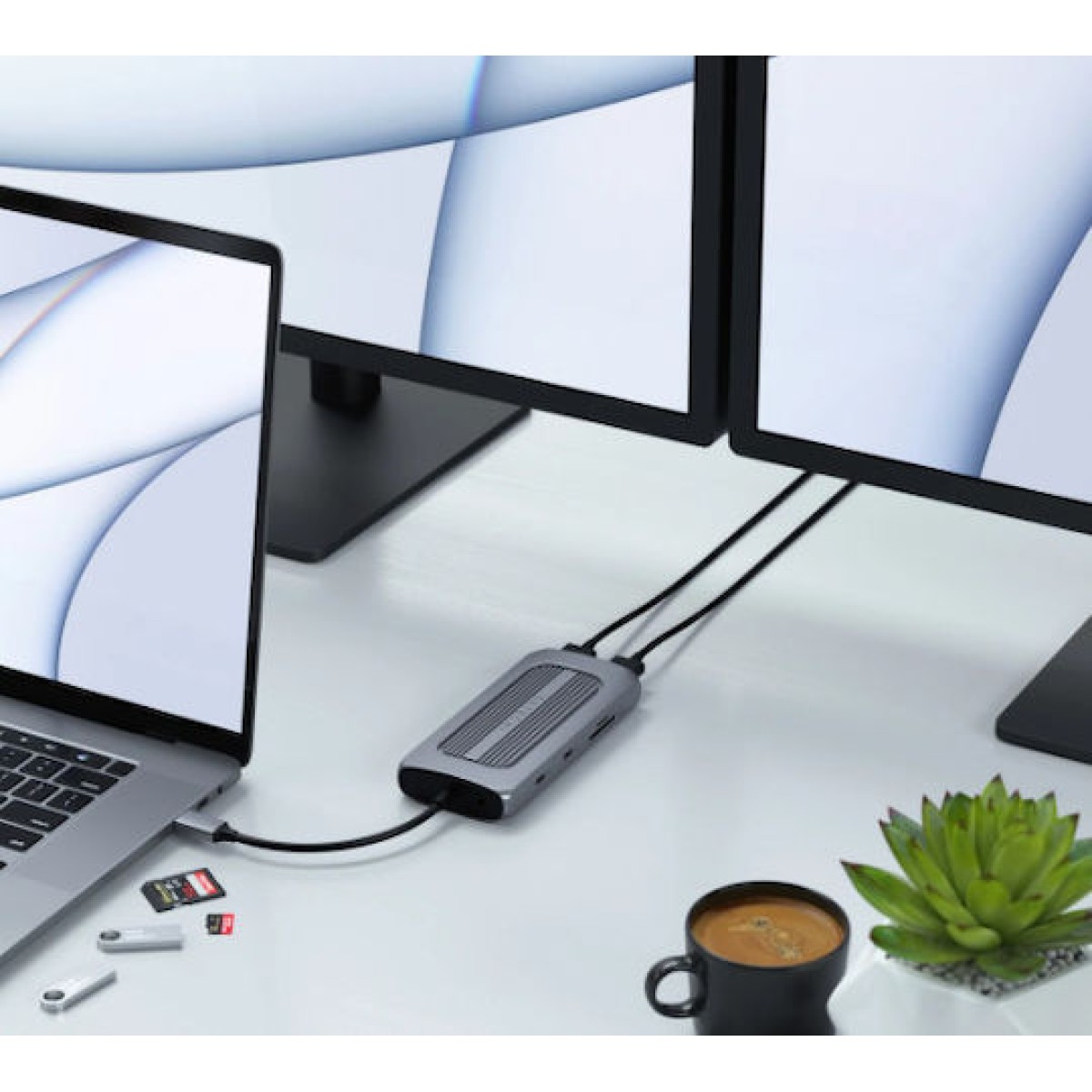 Satechi USB-C Docking Station με HDMI 4K PD Ethernet και συνδεση 2 Οθονών Γκρι (ST-UCMXAM)