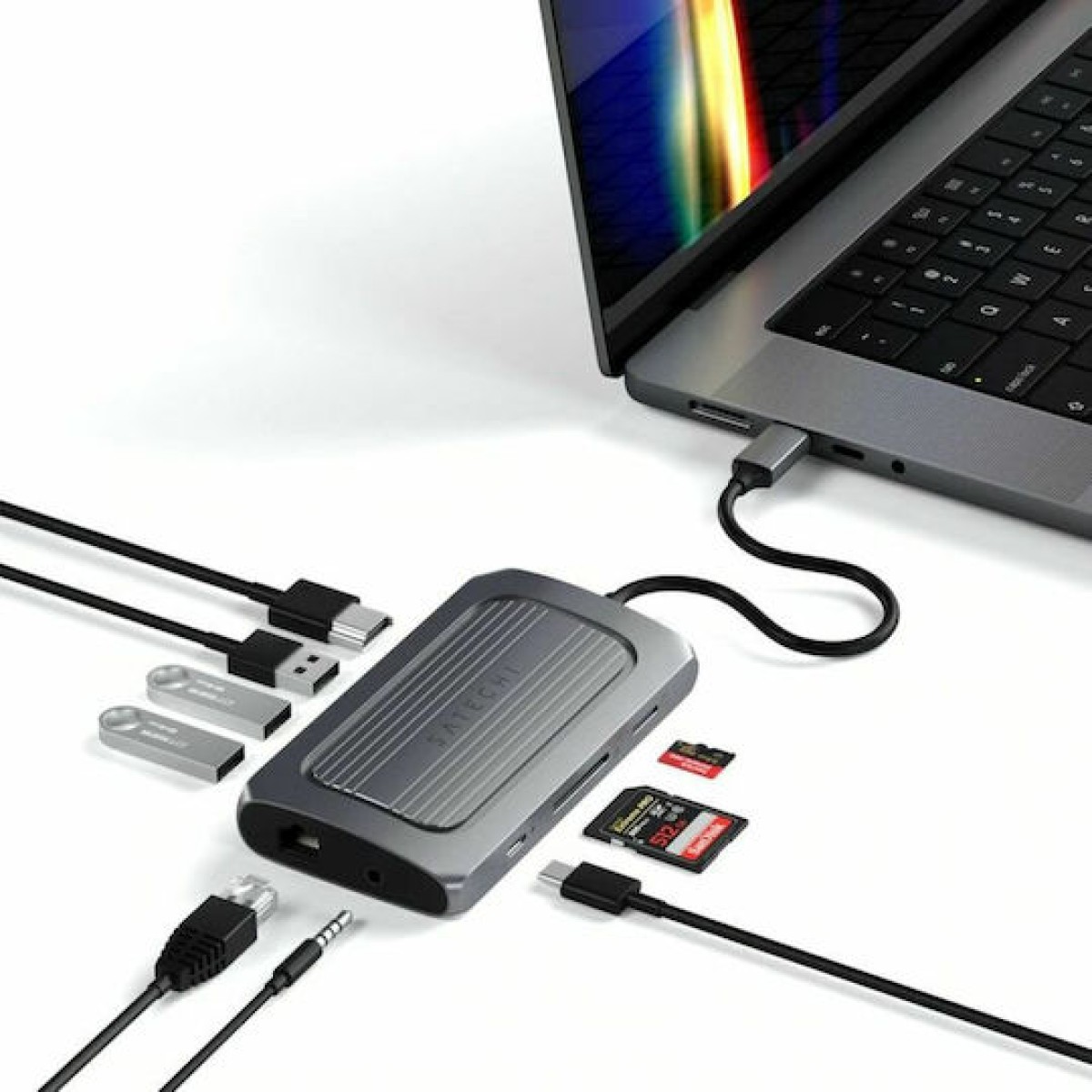 Satechi USB-C Docking Station με HDMI 4K PD Ethernet Ασημί (ST-U4MA3M)