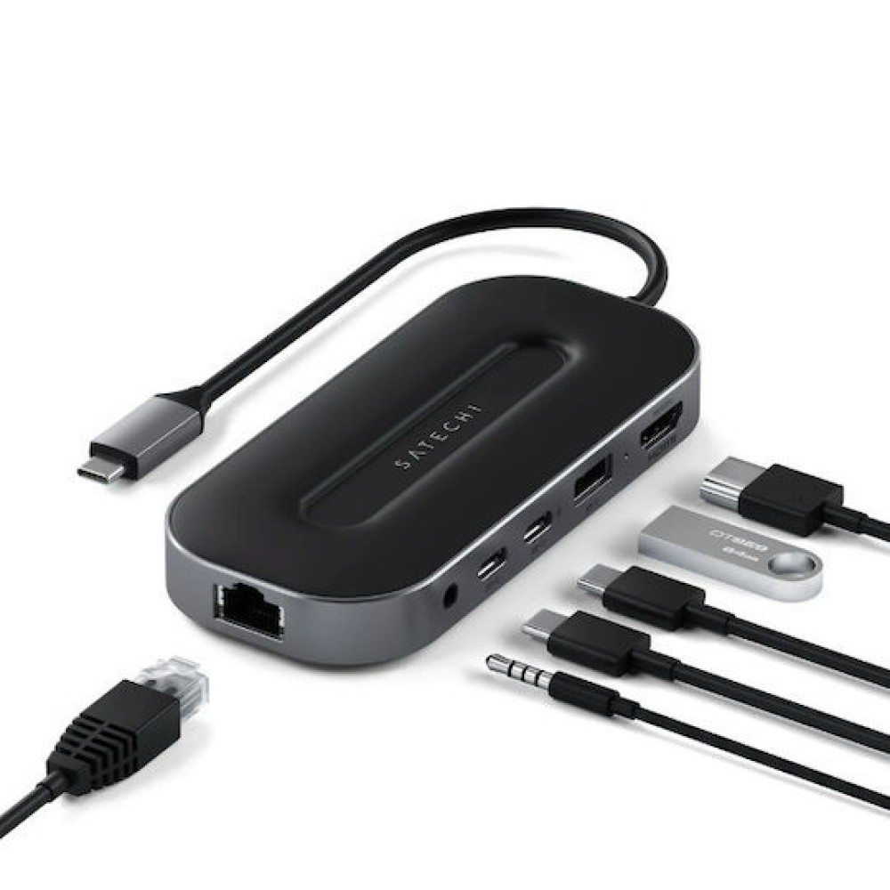 Satechi USB-C Docking Station με HDMI 4K PD Ethernet Γκρι (ST-U4MGEM)