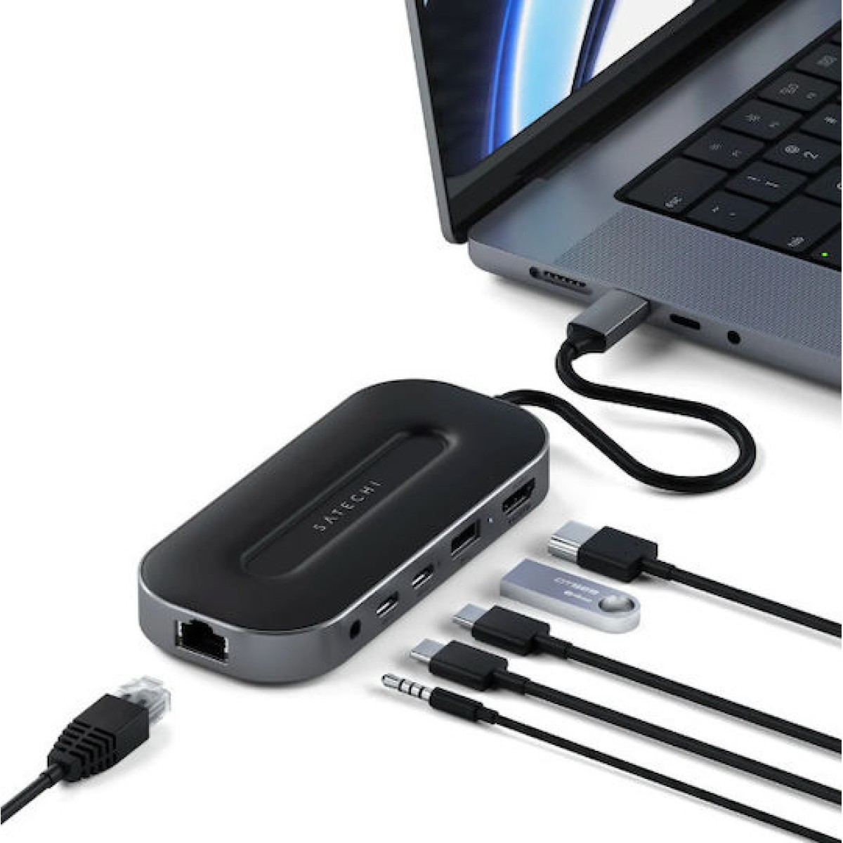 Satechi USB-C Docking Station με HDMI 4K PD Ethernet Γκρι (ST-U4MGEM)