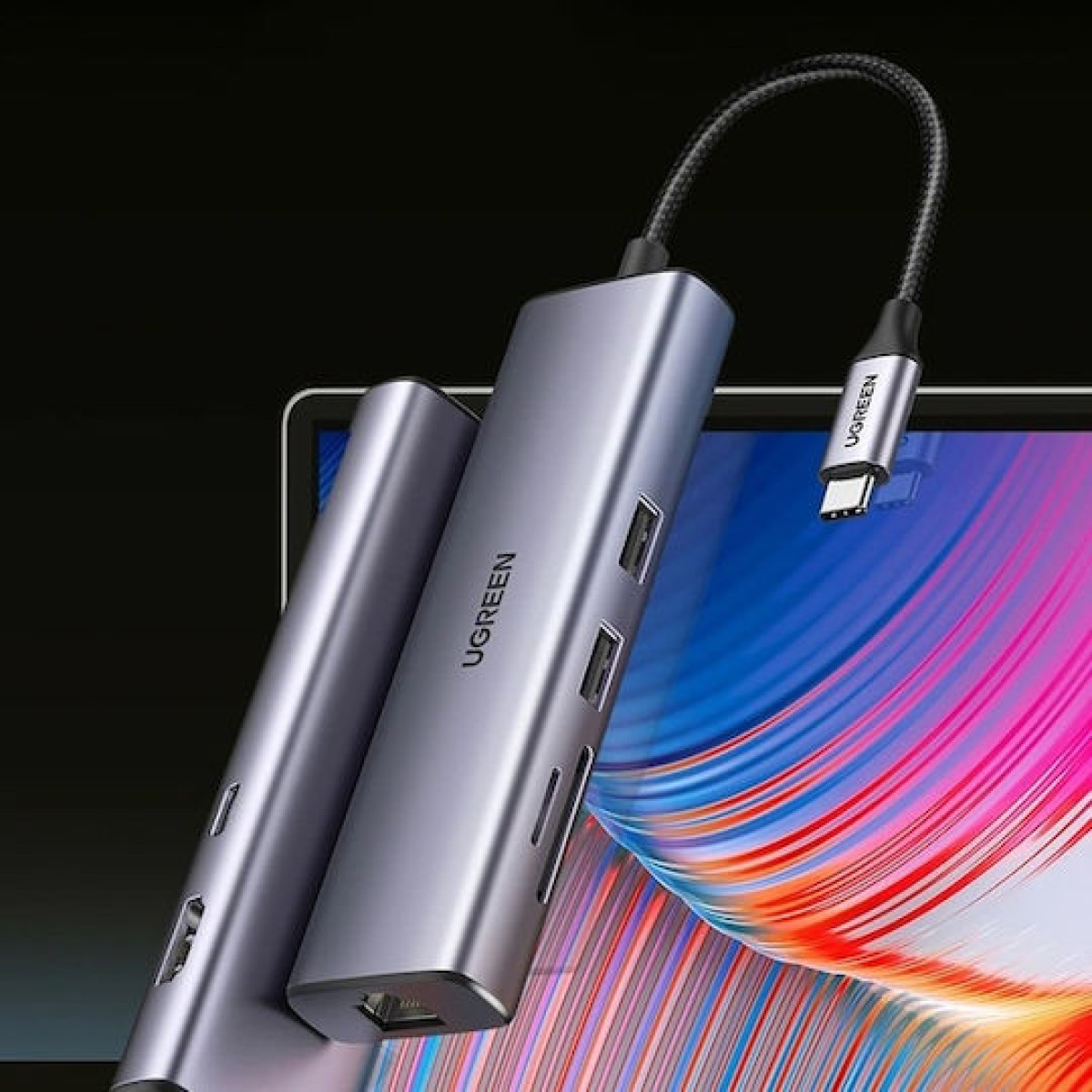 Ugreen CM512 USB-C Docking Station με HDMI 4K PD Ethernet Γκρι