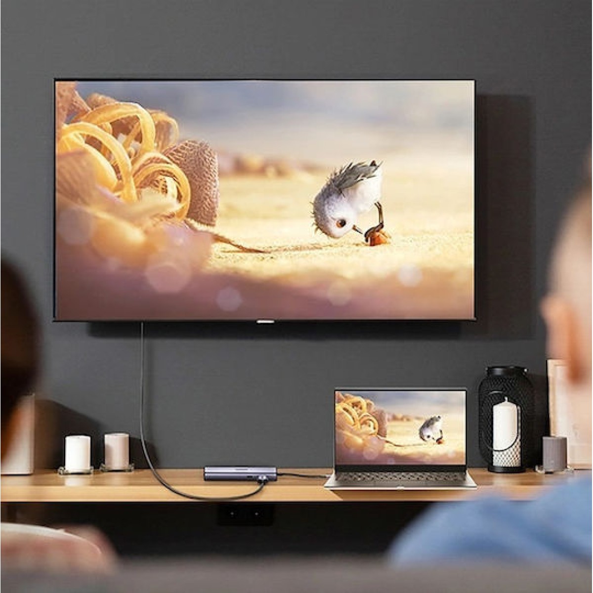 Ugreen CM512 USB-C Docking Station με HDMI 4K PD Ethernet Γκρι