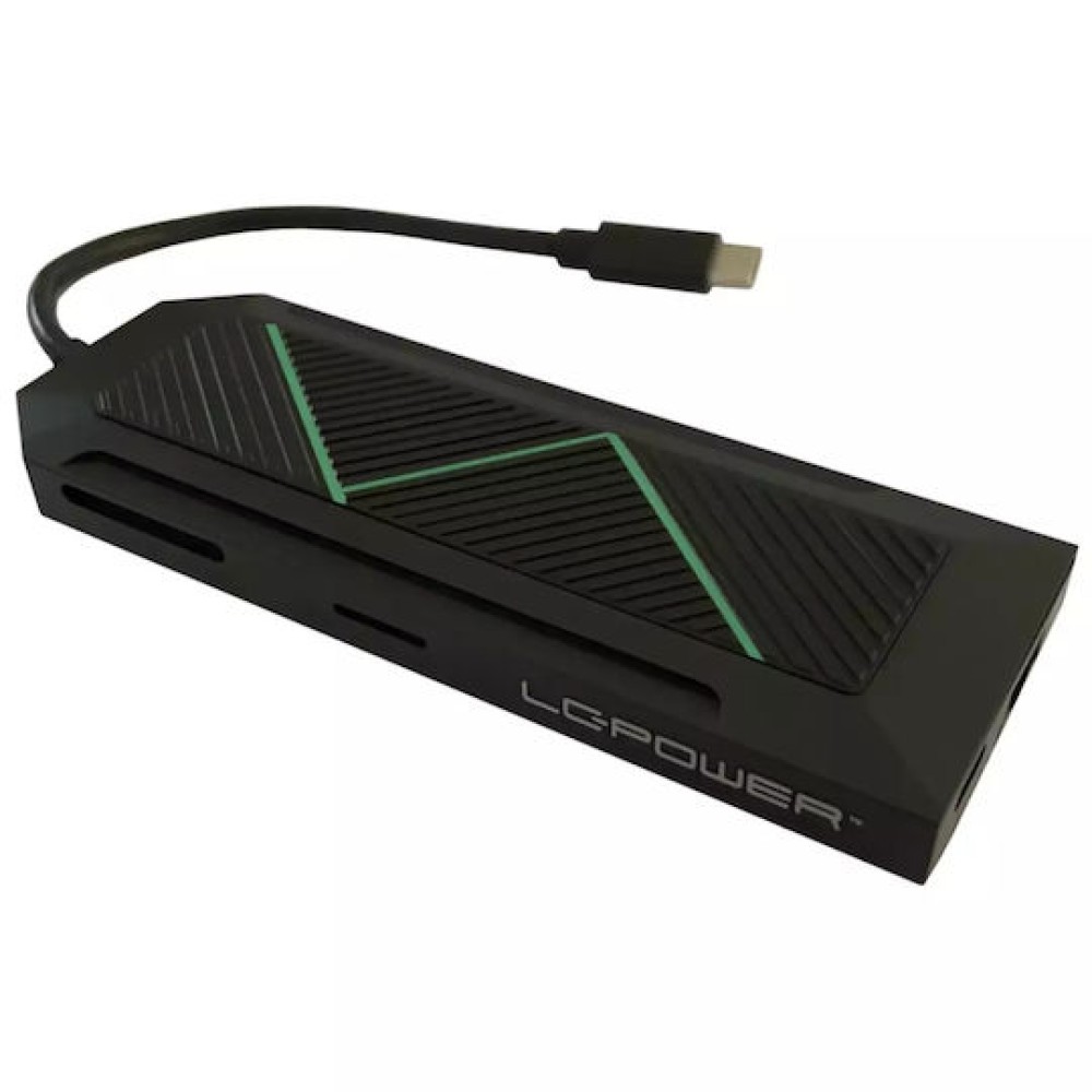 LC-Power USB-C Docking Station με HDMI 4K Ethernet Μαύρο (LC-HUB-C-MULTI-6-RGB)