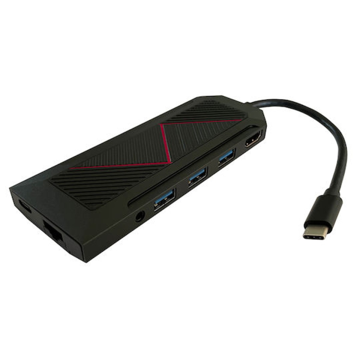 LC-Power USB-C Docking Station με HDMI 4K Ethernet Μαύρο (LC-HUB-C-MULTI-6-RGB)
