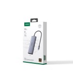 Ugreen CM498 USB-C Docking Station με HDMI 4K PD Ethernet και σύνδεση 2 Οθονών Μπλε