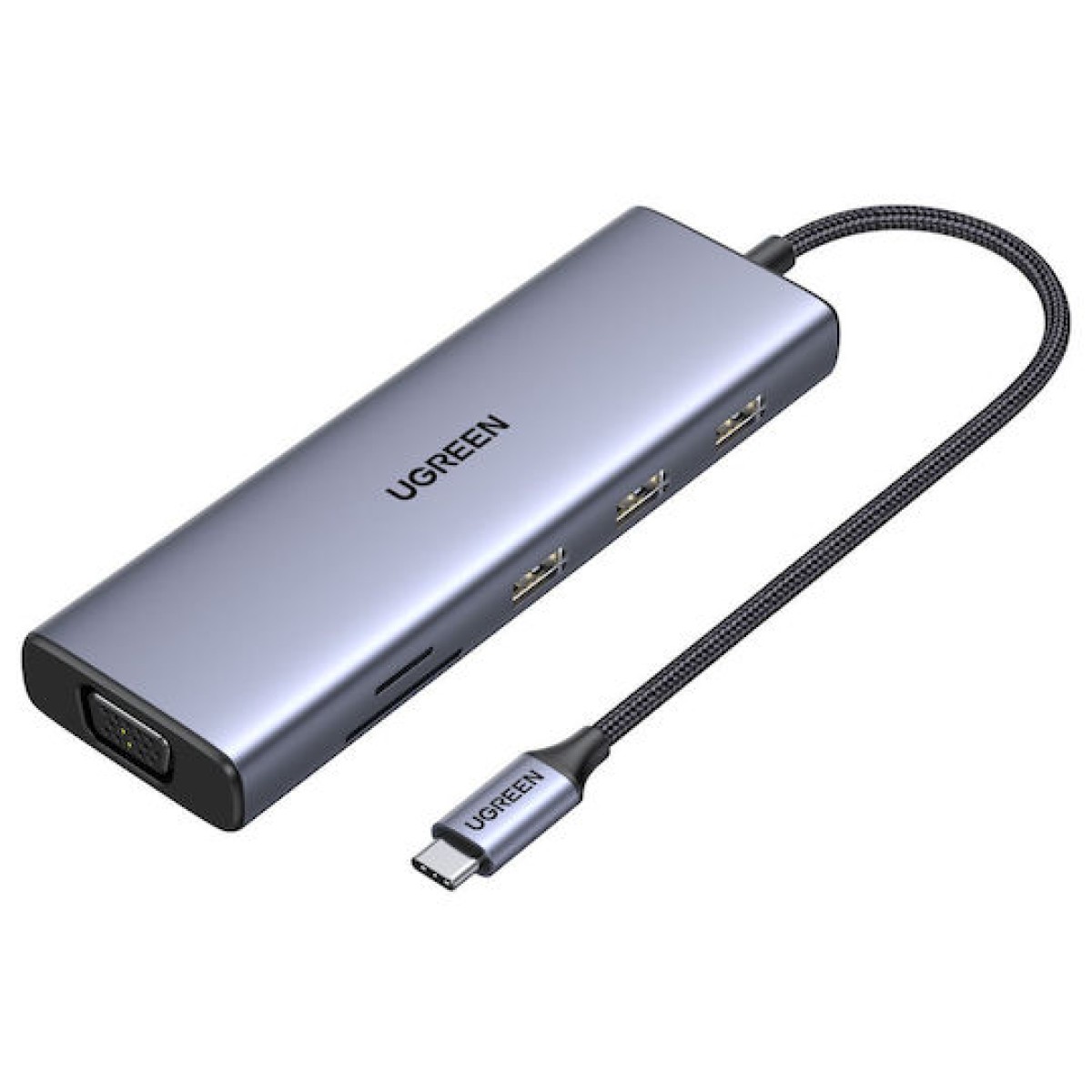 Ugreen CM498 USB-C Docking Station με HDMI 4K PD Ethernet και σύνδεση 2 Οθονών Μπλε