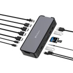 Verbatim USB-C Docking Station με HDMI/DisplayPort 4K PD Ethernet και σύνδεση 2 Οθονών Γκρι (32171)
