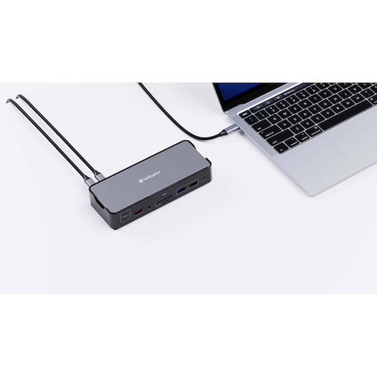 Verbatim USB-C Docking Station με HDMI/DisplayPort 4K PD Ethernet και σύνδεση 2 Οθονών Γκρι (32171)