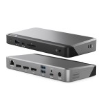Alogic DX3 USB-C Docking Station με DisplayPort 4K PD Ethernet και σύνδεση 3 Οθονών Ασημί
