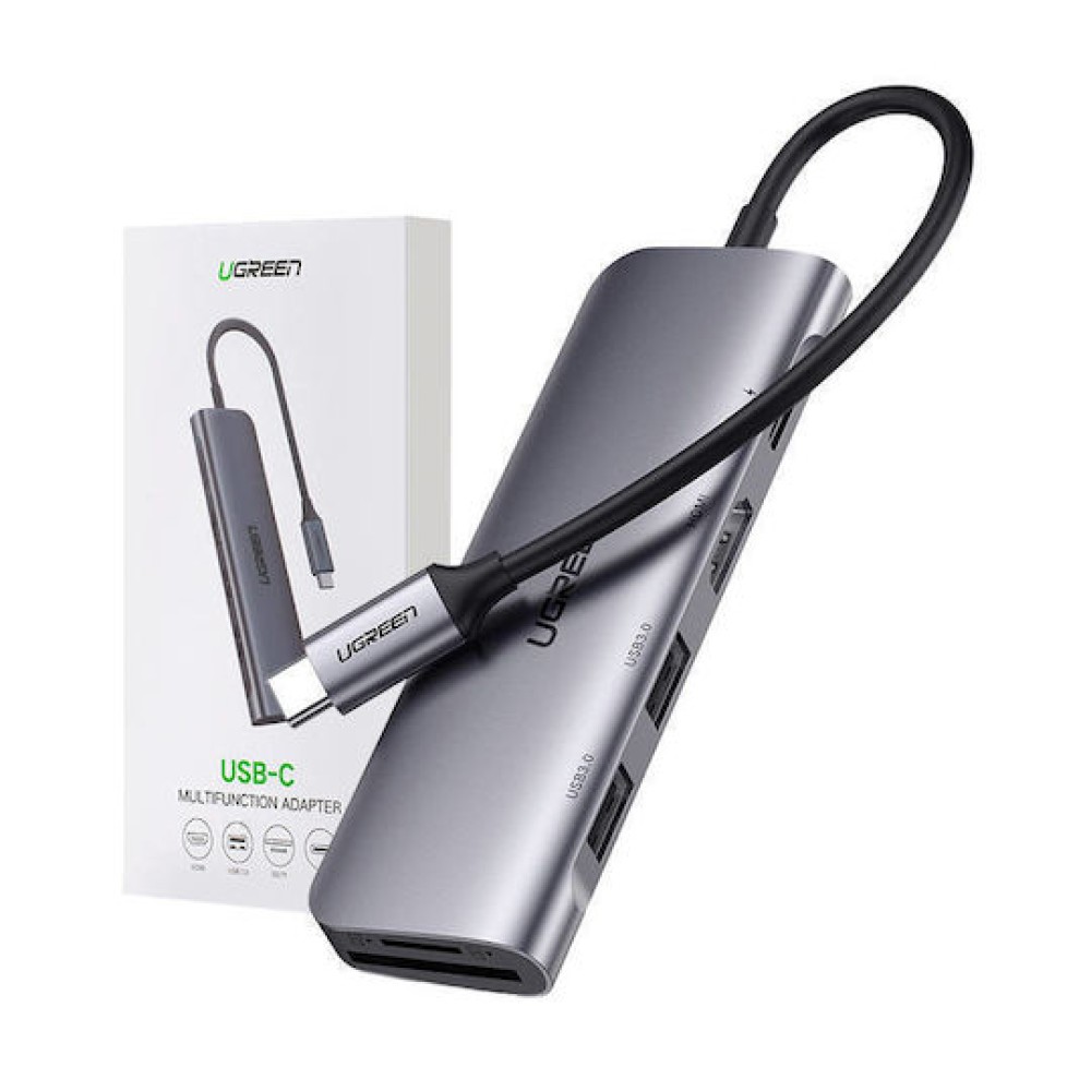 Ugreen CM195 USB-C Docking Station με HDMI 4K PD Γκρι