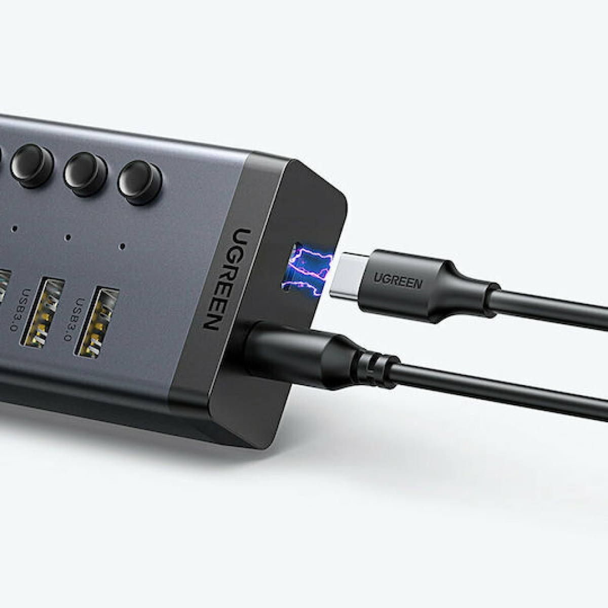 Ugreen Βάση Φόρτισης με 7 Θύρες USB-A και Καλώδιο USB-C Power Delivery σε Γκρι χρώμα (CM481)