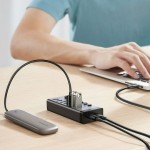 Ugreen Βάση Φόρτισης με 7 Θύρες USB-A και Καλώδιο USB-C Power Delivery σε Γκρι χρώμα (CM481)
