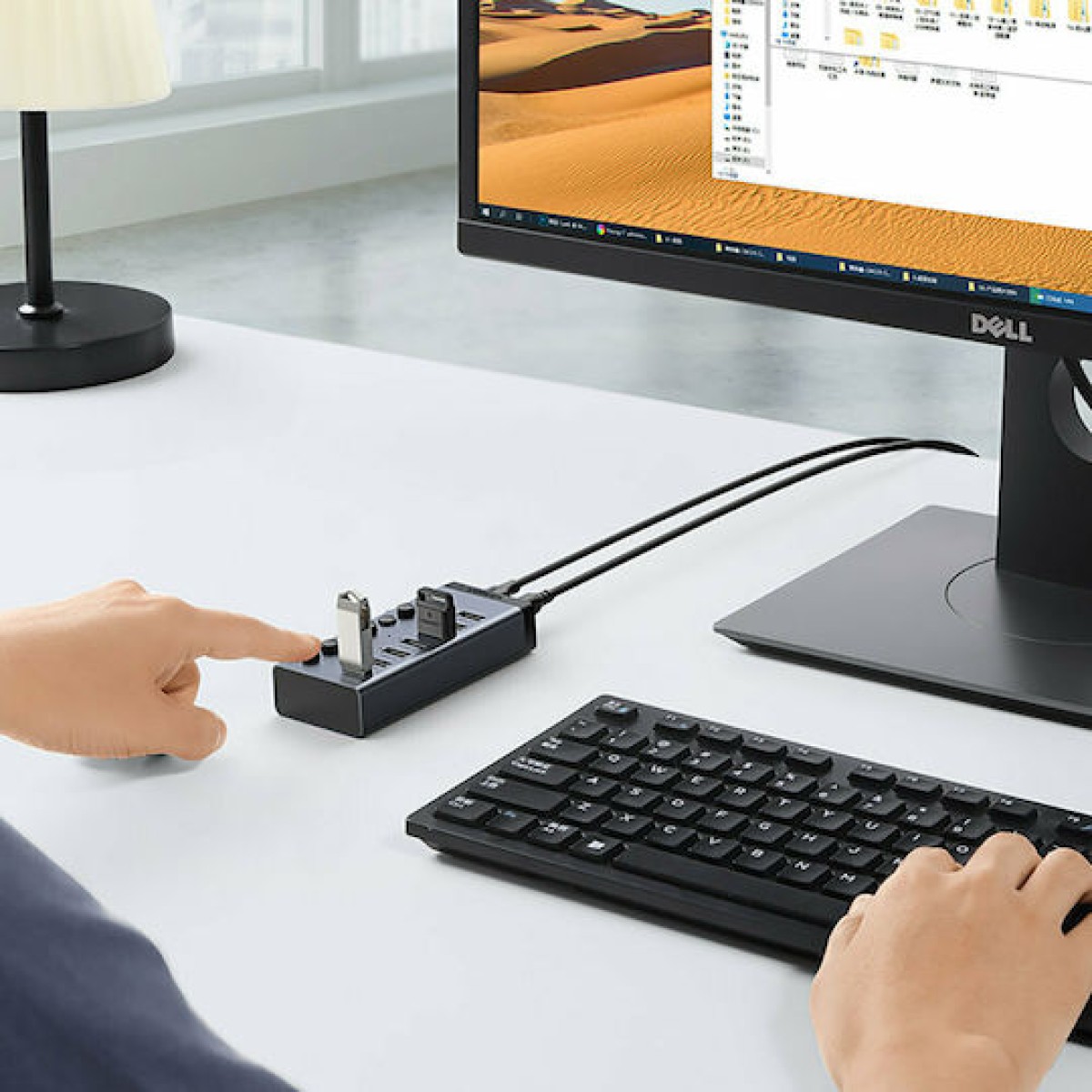 Ugreen Βάση Φόρτισης με 7 Θύρες USB-A και Καλώδιο USB-C Power Delivery σε Γκρι χρώμα (CM481)