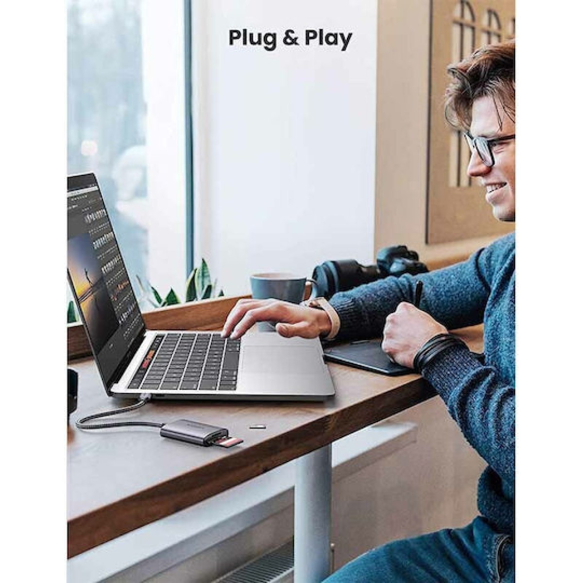 Ugreen CM401 Card Reader Type-C για SD/microSD Γκρι