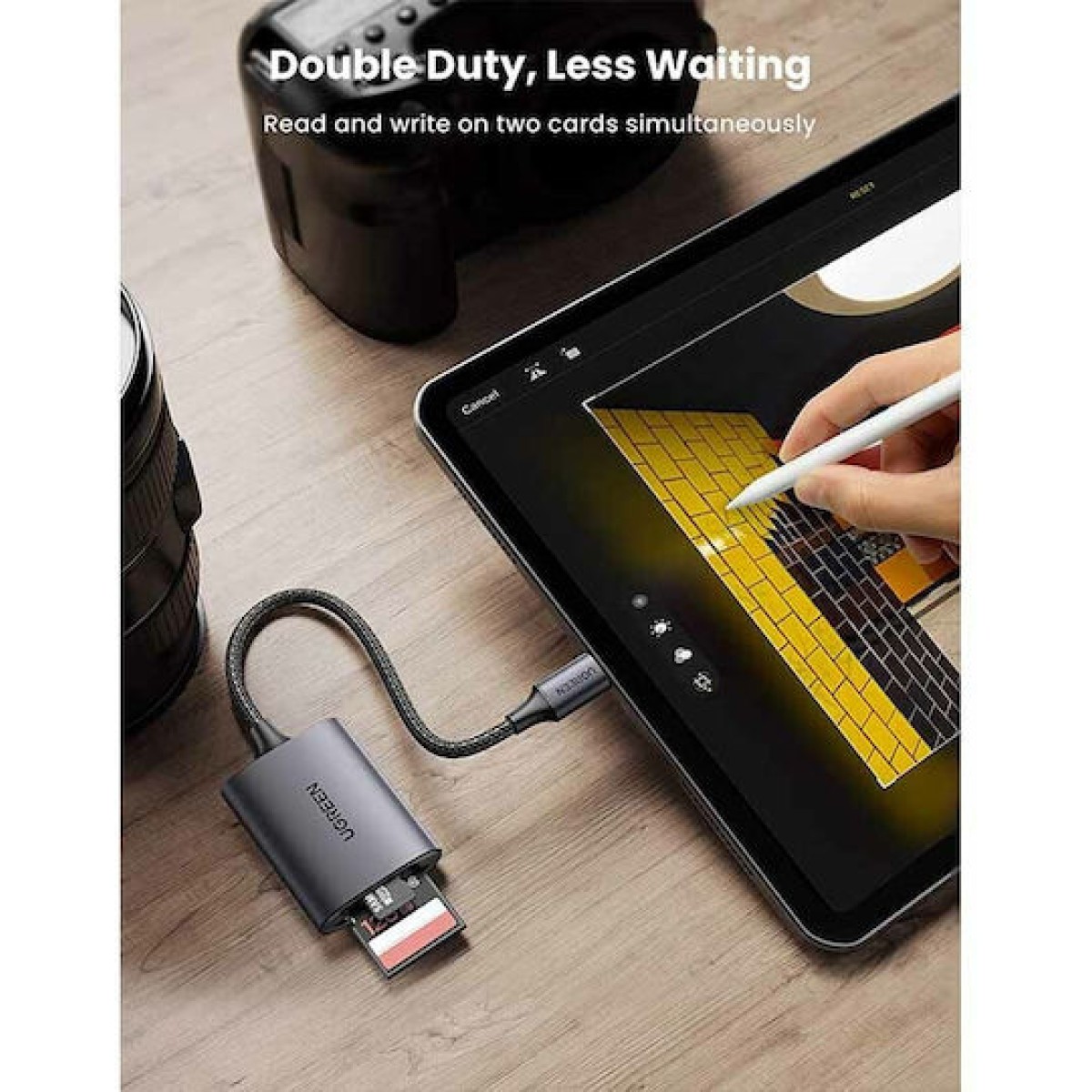 Ugreen CM401 Card Reader Type-C για SD/microSD Γκρι