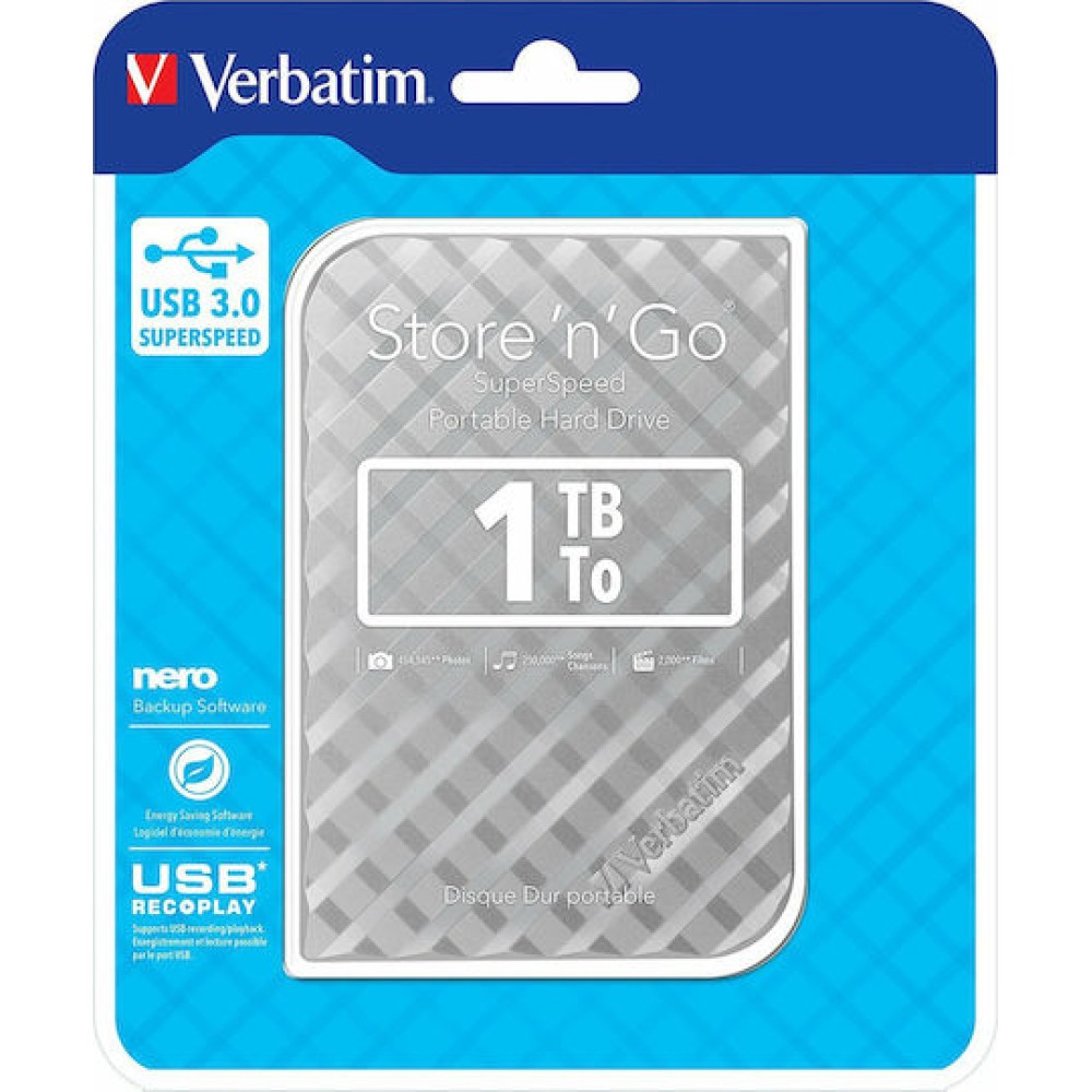 Verbatim Store 'n' Go Gen 2 USB 3.0 Εξωτερικός HDD 1TB 2.5