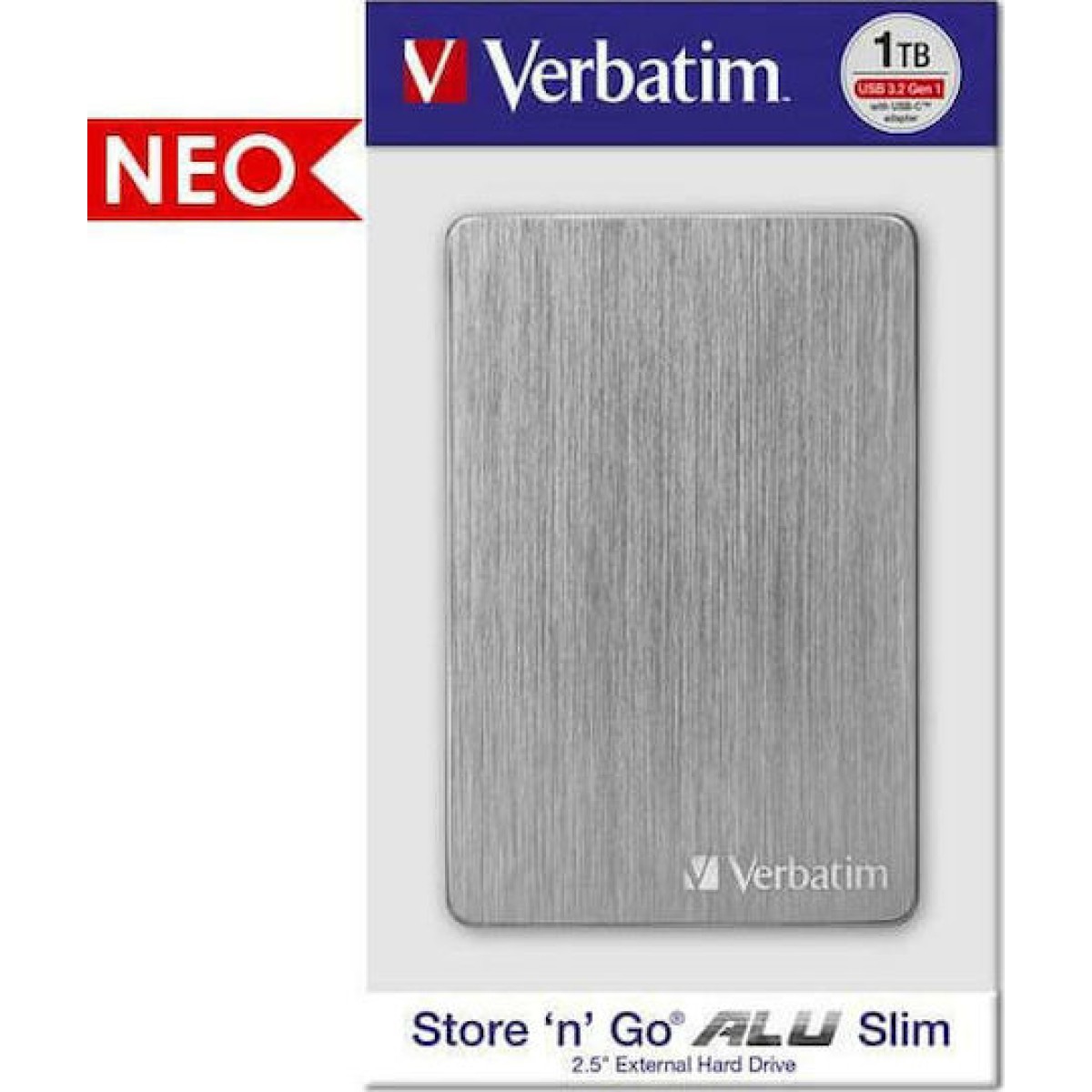 Verbatim Store 'n' Go ALU Slim USB 3.2 Εξωτερικός HDD 1TB 2.5