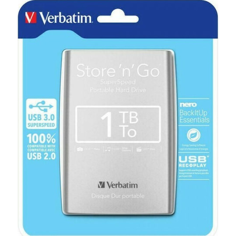Verbatim Store 'n' Go USB 3.0 Εξωτερικός HDD 1TB 2.5