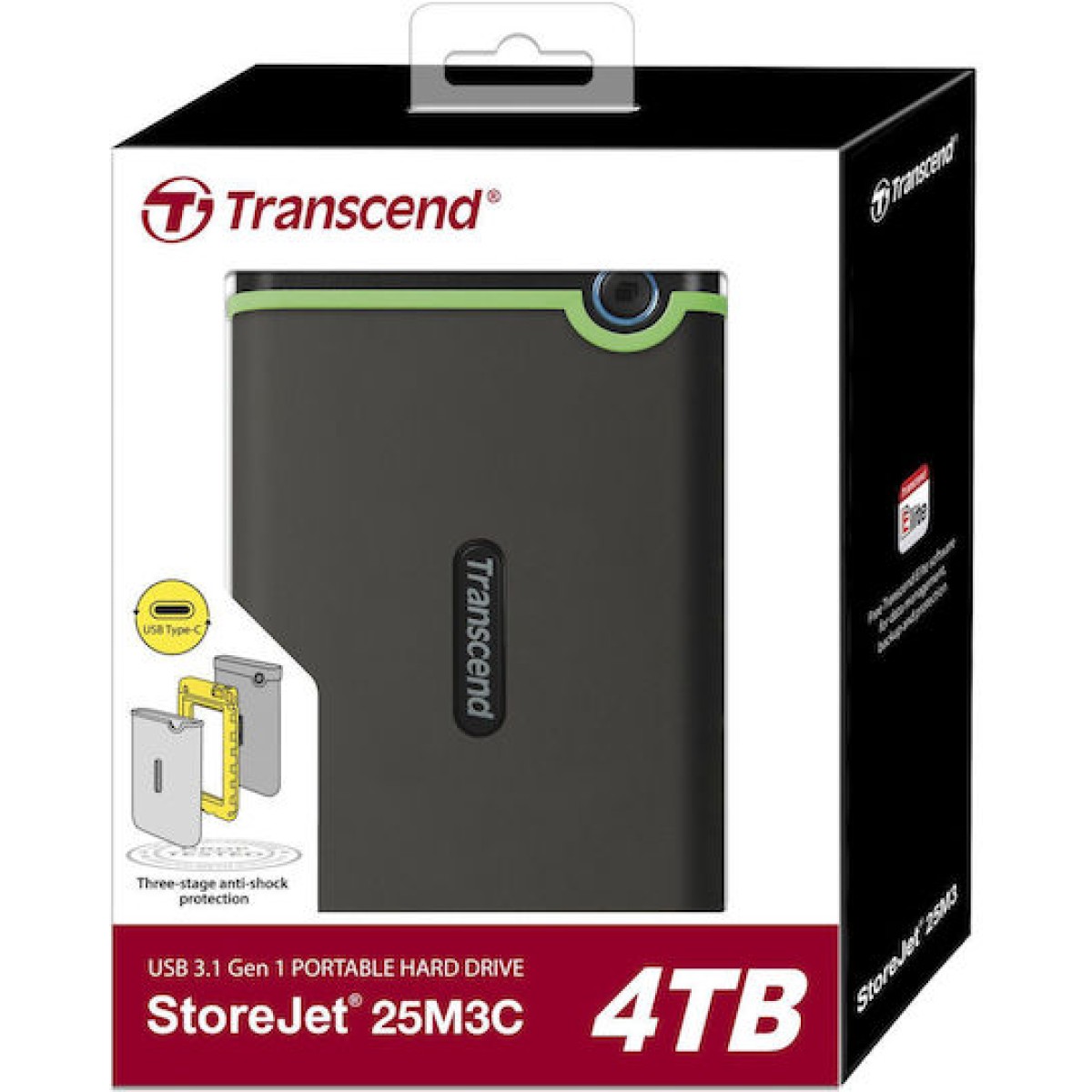 Transcend StoreJet 25M3C USB 3.1 / USB-C Εξωτερικός HDD 4TB 2.5