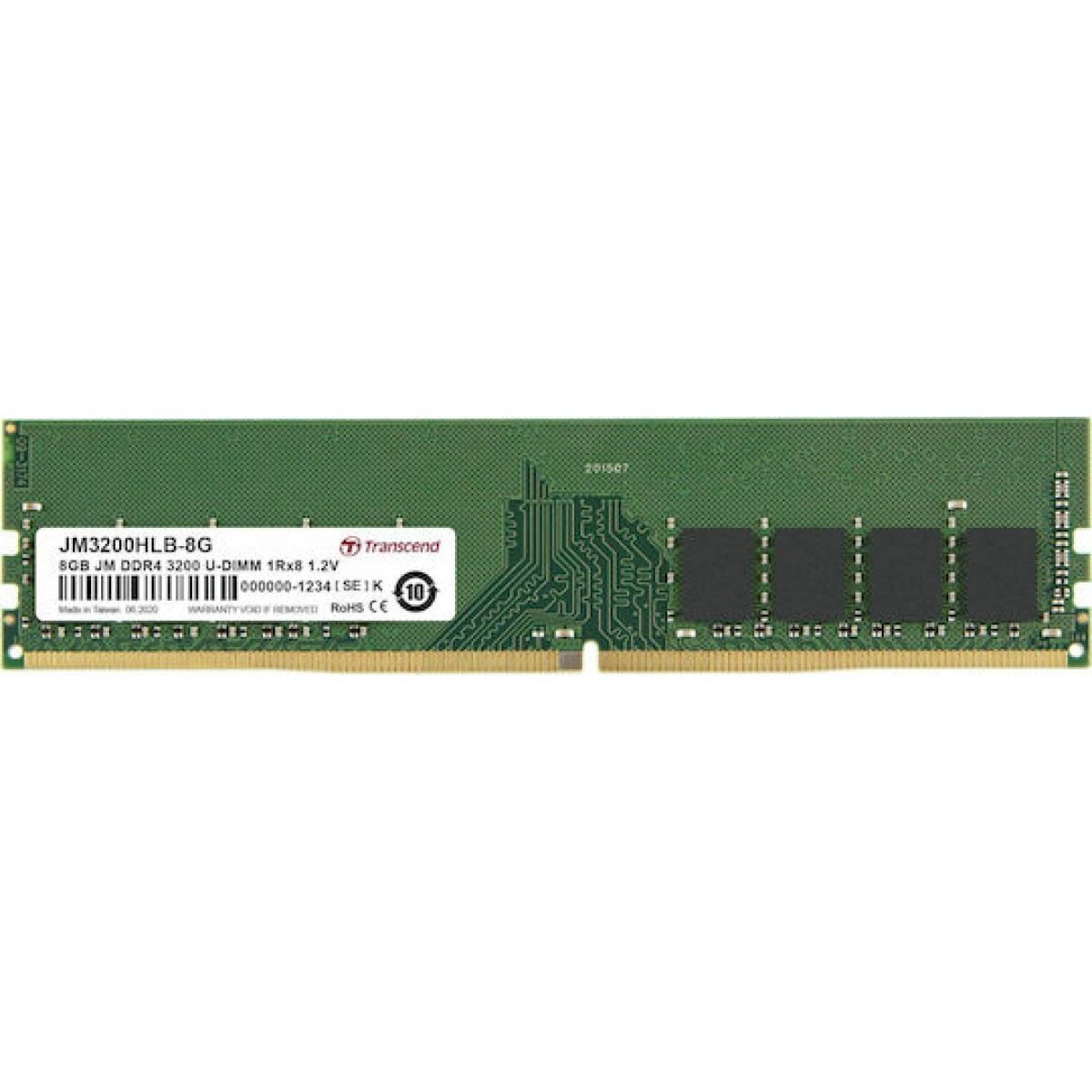 Transcend JetRam DDR4 με Module 1x8GB και Ταχύτητα 3200 για Desktop