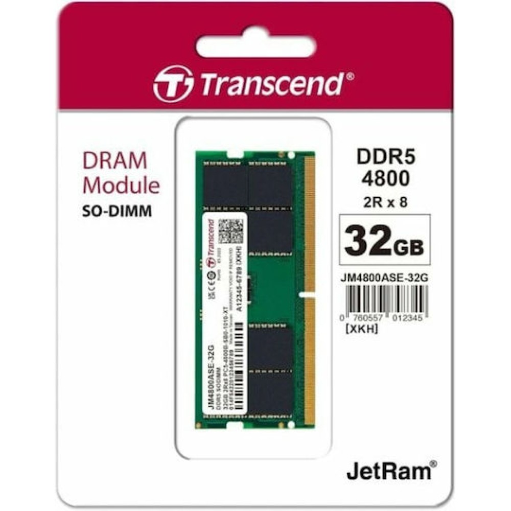 Transcend DDR5 με Module 1x32GB και Ταχύτητα 4800 για Laptop