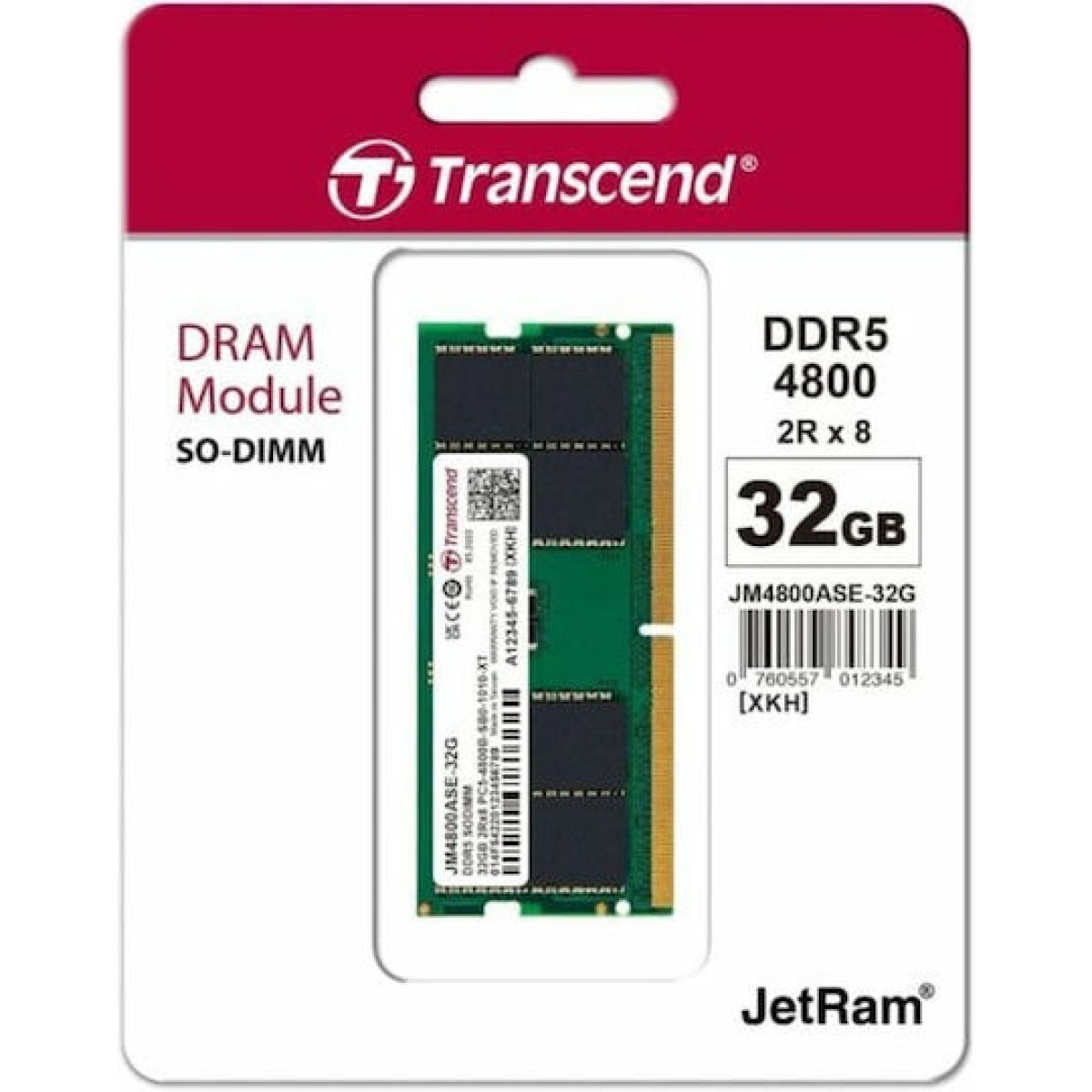 Transcend DDR5 με Module 1x32GB και Ταχύτητα 4800 για Laptop