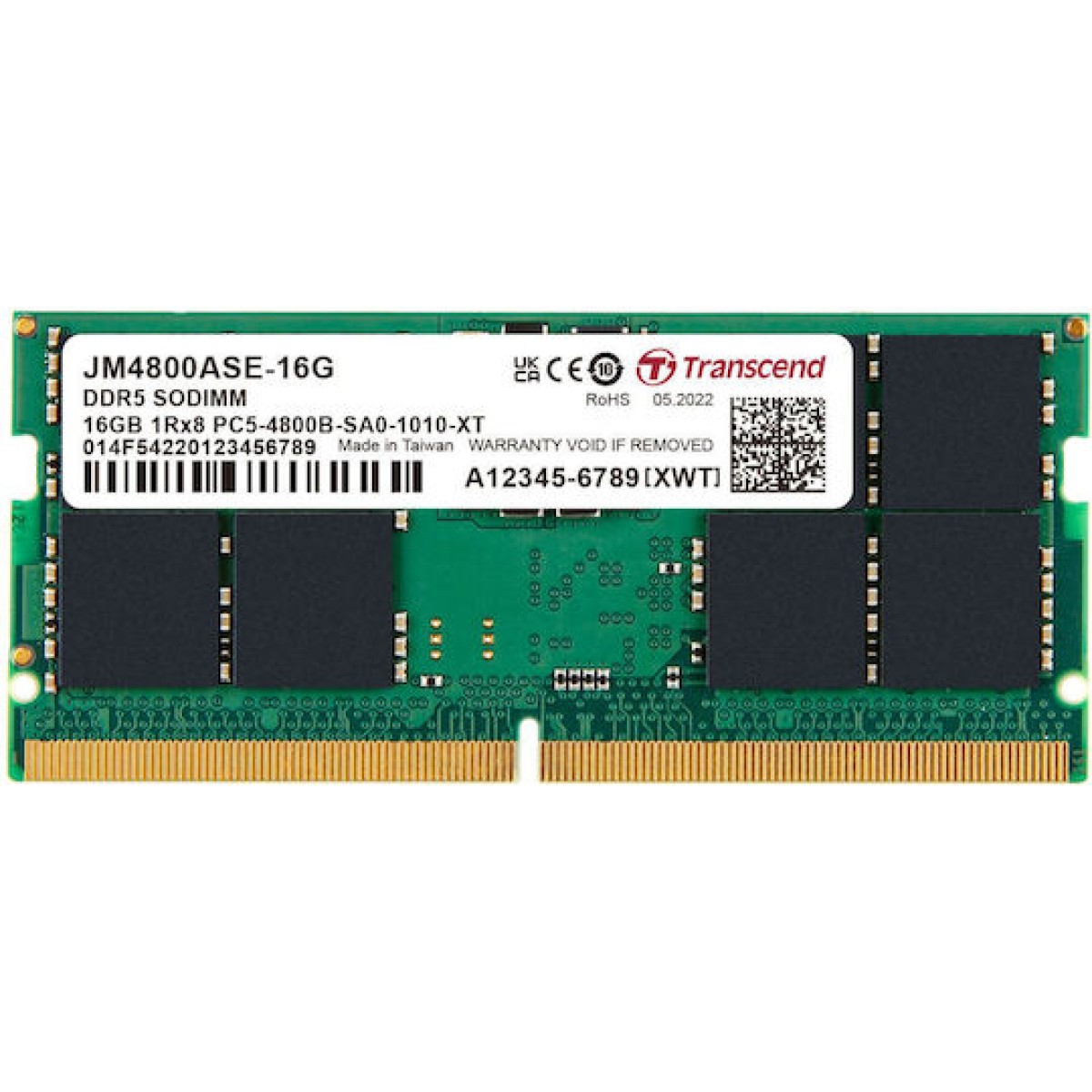 Transcend DDR5 με Module 1x16GB και Ταχύτητα 4800 για Laptop