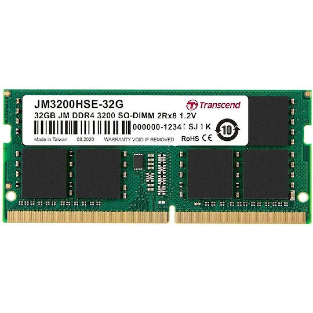 Transcend DDR4 με Module 1x32GB και Ταχύτητα 3200 για Laptop