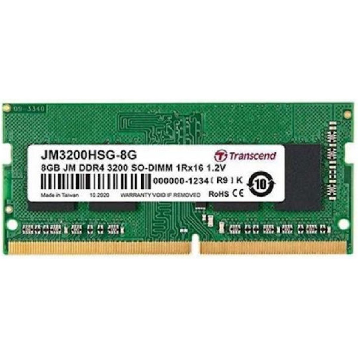 Transcend DDR4 με Module 1x8GB και Ταχύτητα 3200 για Laptop