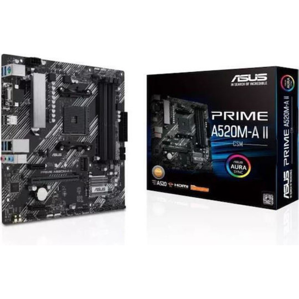 Asus PRIME A520M-A II/CSM Motherboard Micro ATX με AMD AM4 Socket 90MB17H0-M0EAYC