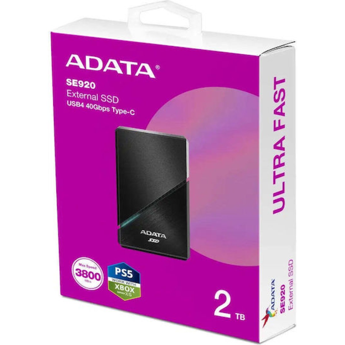 Adata Elite SE920 USB-C Εξωτερικός SSD 2TB Μαύρο