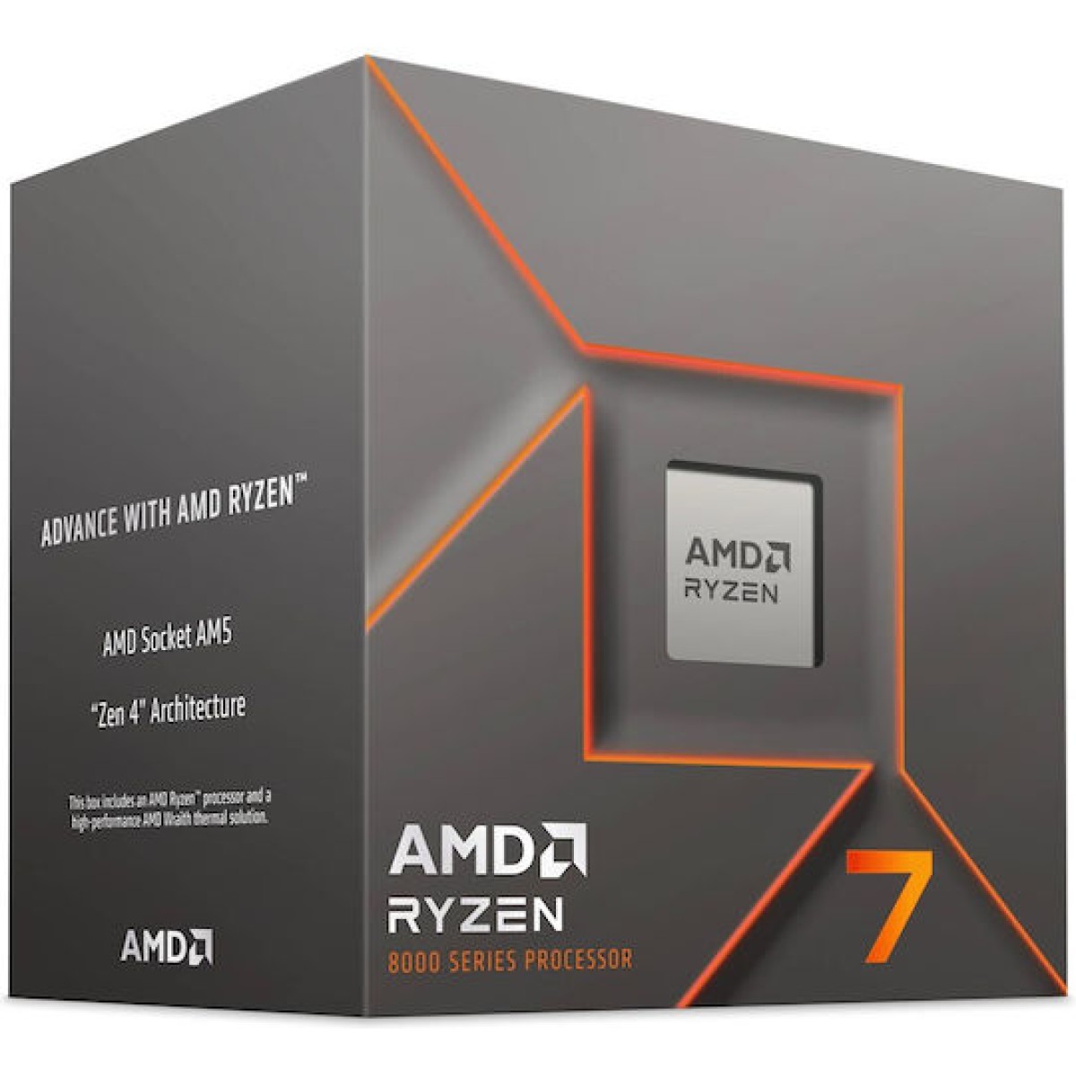 AMD Ryzen 7 8700F 4.1GHz Επεξεργαστής 8 Πυρήνων για Socket AM5 σε Κουτί με Ψύκτρα