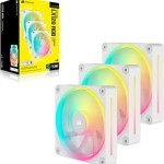 Corsair iCue Link LX120 Case Fan με RGB Φωτισμό και Σύνδεση 4-Pin PWM 3τμχ Λευκό
