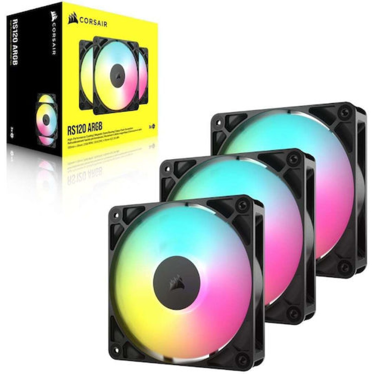 Corsair RS120 Case Fan με ARGB Φωτισμό και Σύνδεση 4-Pin PWM 3τμχ
