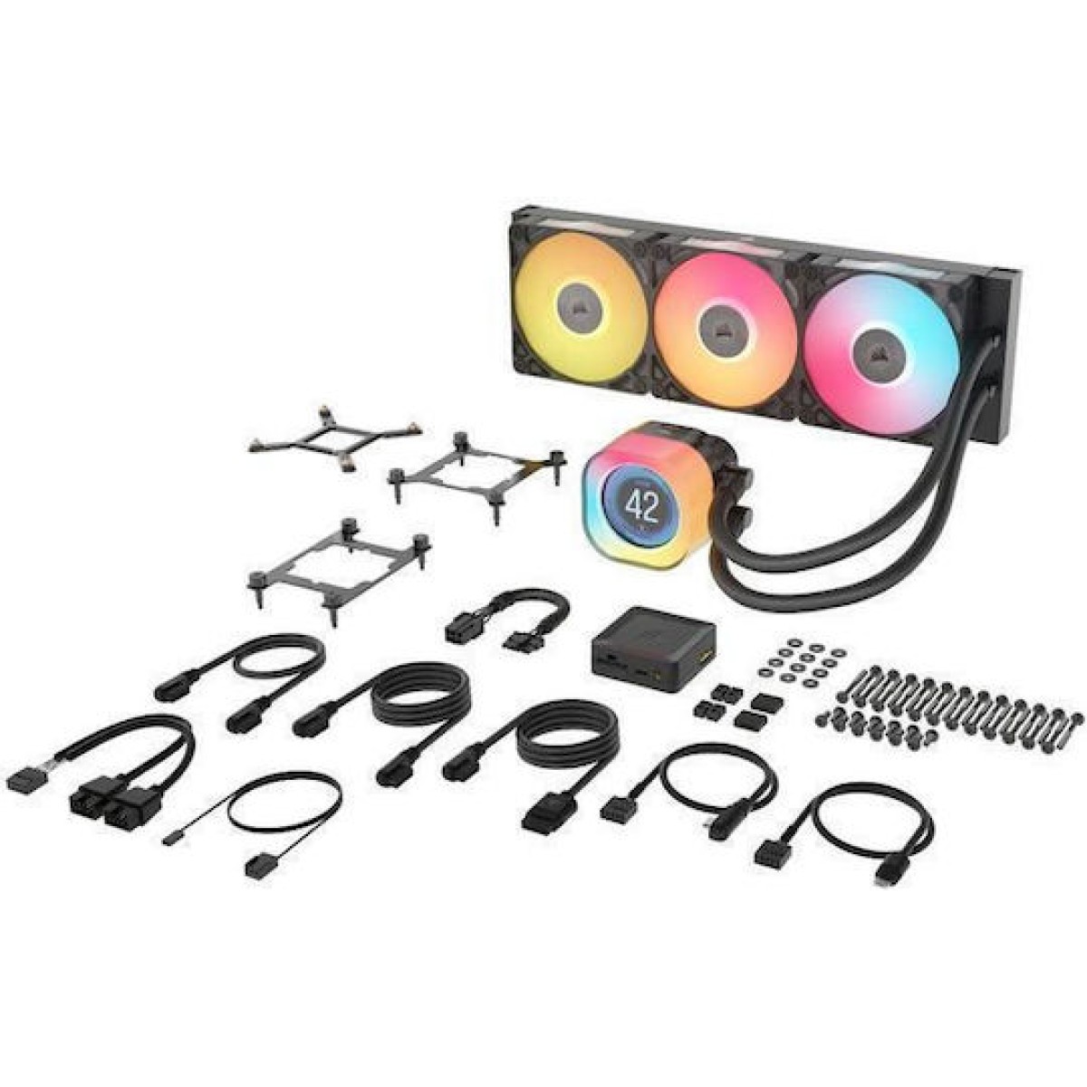 Corsair iCUE LINK TITAN 360 RX LCD Υδρόψυξη Επεξεργαστή Τριπλού Ανεμιστήρα 120mm για Socket AM4/AM5/1700 με RGB Φωτισμό