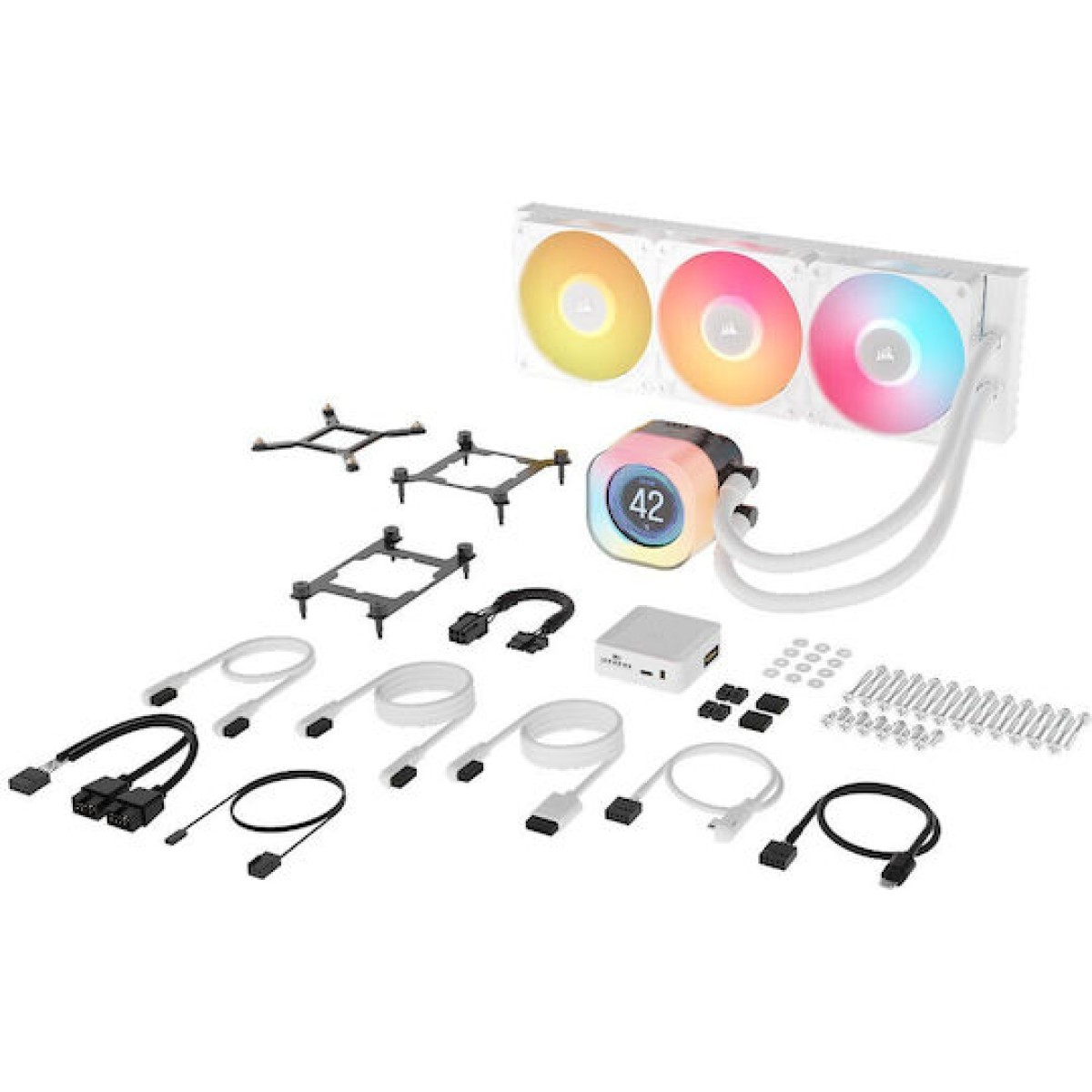 Corsair ICUE Link Titan RX Υδρόψυξη Επεξεργαστή Τριπλού Ανεμιστήρα 120mm για Socket AM4/AM5/1700 με RGB Φωτισμό Λευκή