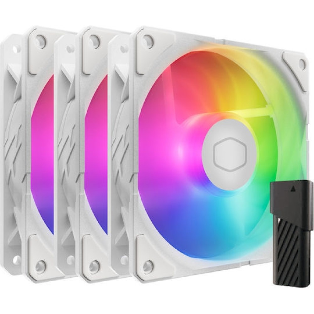 CoolerMaster SickleFlow Edge 120 Case Fan με ARGB Φωτισμό και Σύνδεση 3-Pin / 4-Pin PWM Λευκό