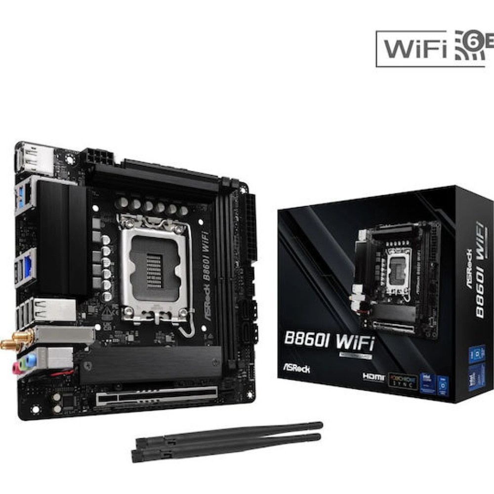 ASRock B860I WiFi Motherboard Mini ITX με Intel 1851 Socket 90-MXBQQ0-A0UAYZ