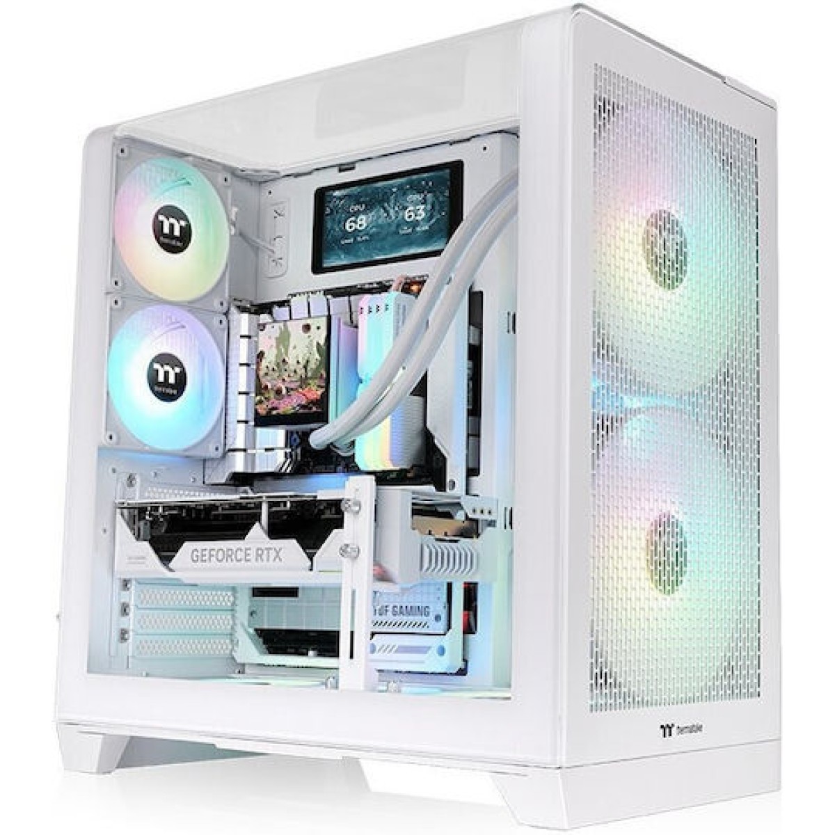 Thermaltake View 390 Air Gaming Midi Tower Κουτί Υπολογιστή με Πλαϊνό Παράθυρο Snow White