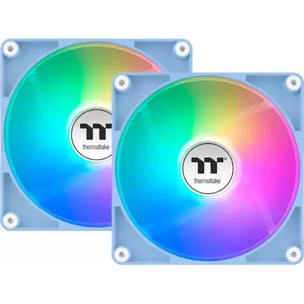 Thermaltake CT140 Case Fan με ARGB Φωτισμό και Σύνδεση 4-Pin PWM 2τμχ Hydrangea Blue