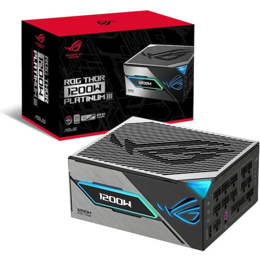 Asus ROG Thor Platinum III 1200W Μαύρο Τροφοδοτικό Υπολογιστή Full Modular 80 Plus Platinum