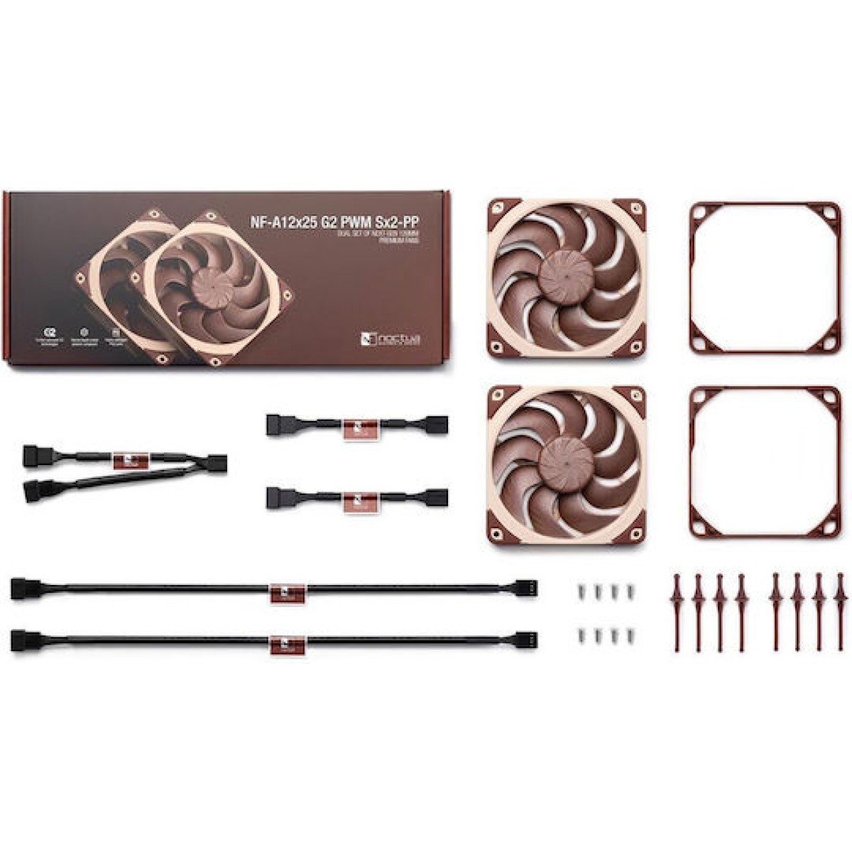 Noctua NF-A12x25 G2 PWM Sx2-PP Case Fan 120mm με Σύνδεση 4-Pin Καφέ