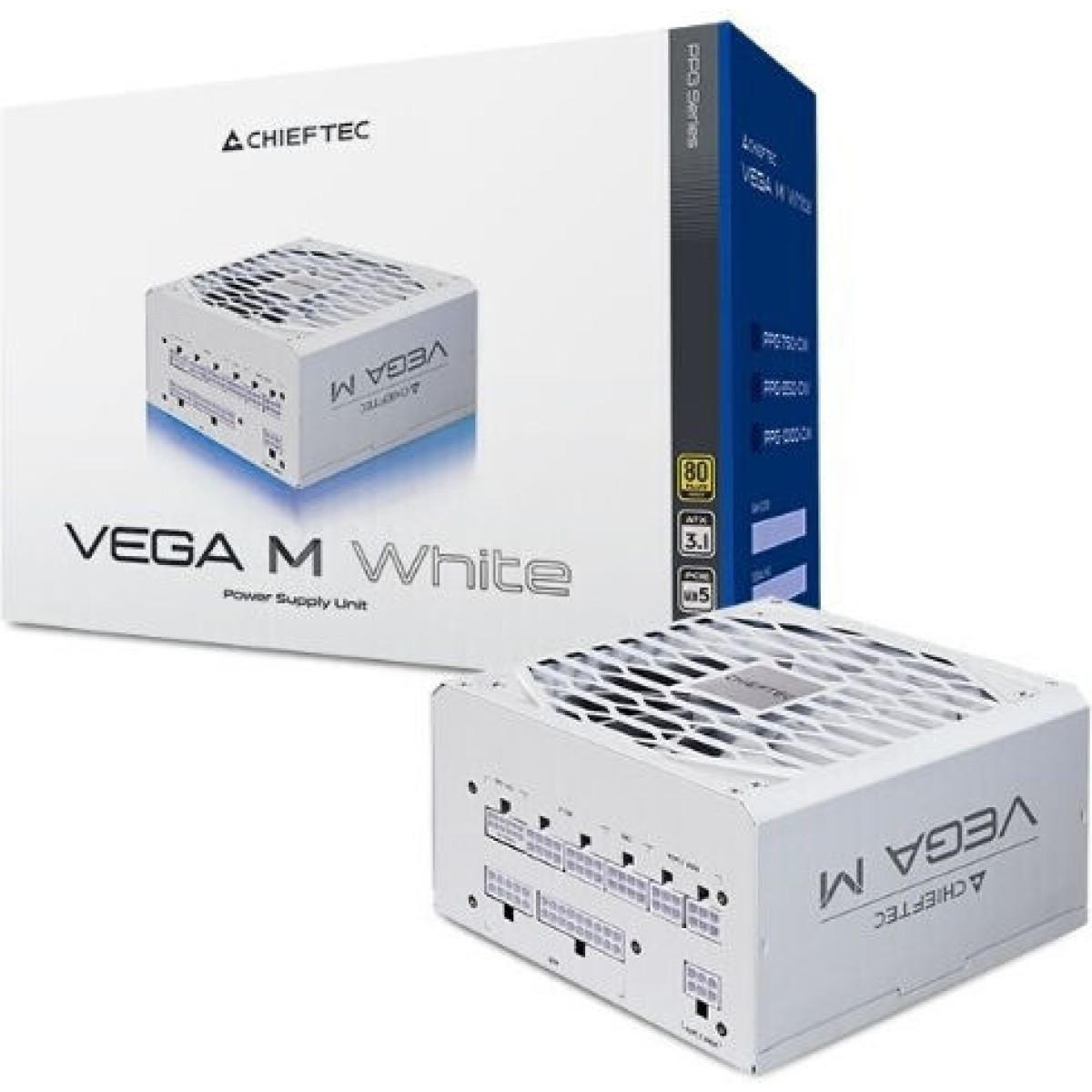 Chieftec VEGA M 1000W Λευκό Τροφοδοτικό Υπολογιστή Full Wired