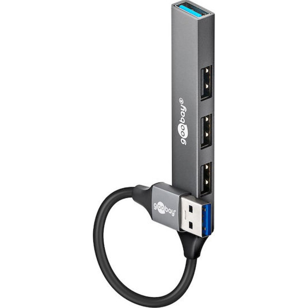 Goobay USB 3.2 Hub 4 Θυρών με σύνδεση USB-A Γκρι