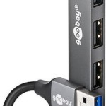 Goobay USB 3.2 Hub 4 Θυρών με σύνδεση USB-A Γκρι