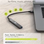 Goobay USB 3.2 Hub 4 Θυρών με σύνδεση USB-A Γκρι