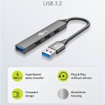 Goobay USB 3.2 Hub 4 Θυρών με σύνδεση USB-A Γκρι
